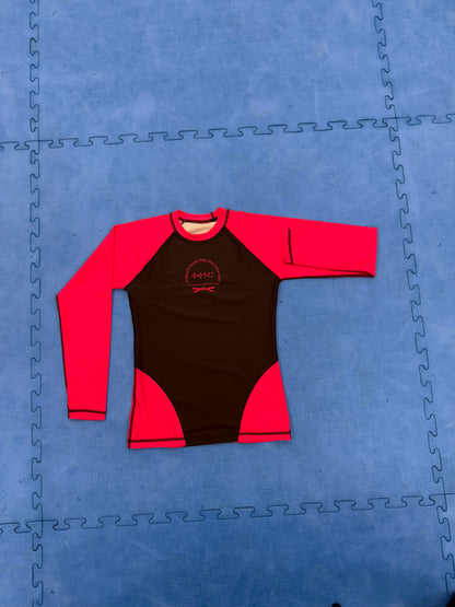 Long Sleeve Rash Gaurds - Black w. Pink Sleeves