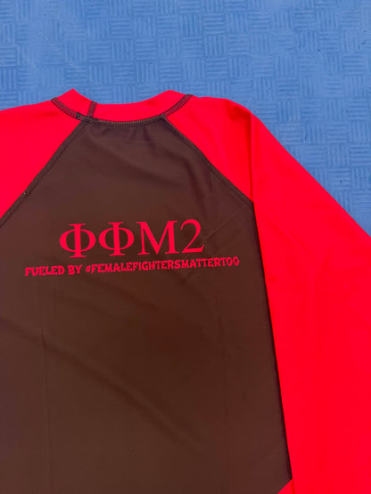 Long Sleeve Rash Gaurds - Black w. Pink Sleeves