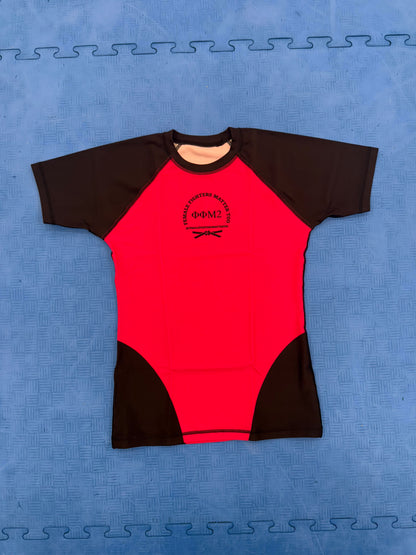 Short Sleeve Rash Gaurds - Pink w. Black Sleeves
