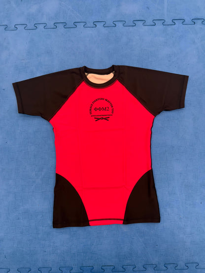Short Sleeve Rash Gaurds - Pink w. Black Sleeves